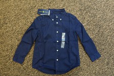 New Ralph Lauren Boy's Long Sleeve Button Down Shirt - Size 4 / 4T - Navy Blue