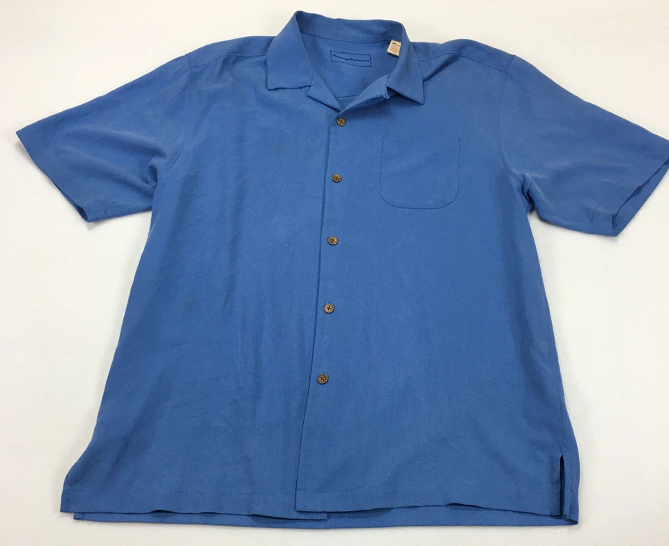 Tommy Bahama Shirt  Medium Blue High Tight Hand Rolled Cigars Parrot Baseball - Image 3 of 4
