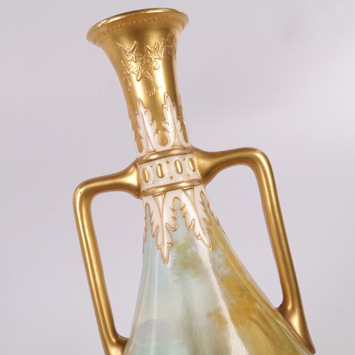 Royal Doulton Leslie Johnson Vase Melody Ladies Harp Musician h25 cm Circa 1910 - Picture 10 of 16