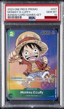 2023 ONE PIECE PROMOS BANDAI CARD GAMES SET #037 MONKEY D. LUFFY PSA 10