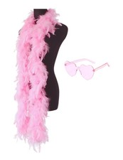 JICASTO Colorful Feather Boas, 6.6ft Boa for Women 5.62, Pink