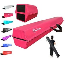 Balance Beam - Folding Floor Gymnastics Equipment for Kids, Non Slip 6ft Pink