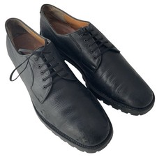 Salvatore Ferragamo Black Distressed Le Plain Toe Derby Oxfords Men’s Size 11 D