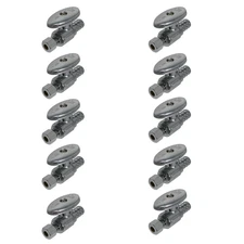 10 Pack XFITTING 1/4" OD Compression x 1/2" PEX-B Straight Stop Valve, Lead Free