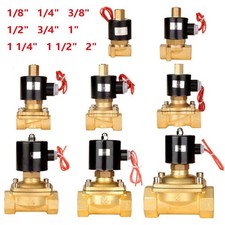 G1/8" 2" Brass Electric Solenoid Valve DC 12V 24V AC220V Normally Open Air Water