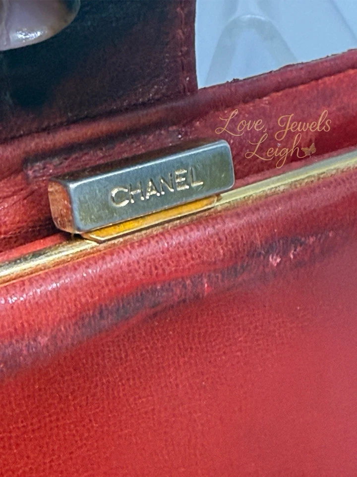 ¡¡Icónico!!️Cartera Chanel Piel de Cordero Cuero Rojo Cadena Dorada Bandolera Certificado de Autenticidad INCLUIDO Foto 4 de 4