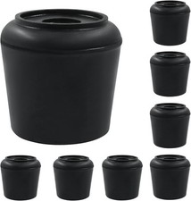 BokWin 8 Pcs Chair Leg Caps 1-1/2 Inch Rubber End 1-1/2"-Black, Black