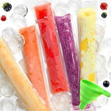 Monfasye Popsicle Mold Bags with Funnel, 11"x2" BPA-Free Disposable L, 120PCS