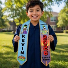 Custom A Goofy Movie Kids Graduation Stole, Personalized Disney Sash Class of 20