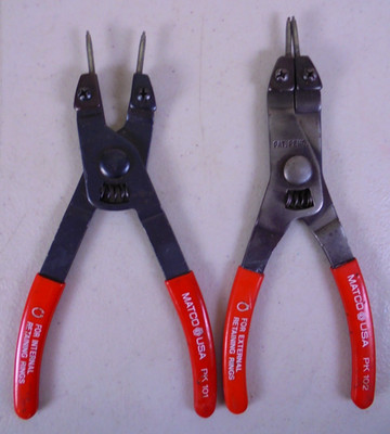 Vintage MATCO USA 2 Piece Internal (PK101) and External (PK102) Snap Ring Pliers