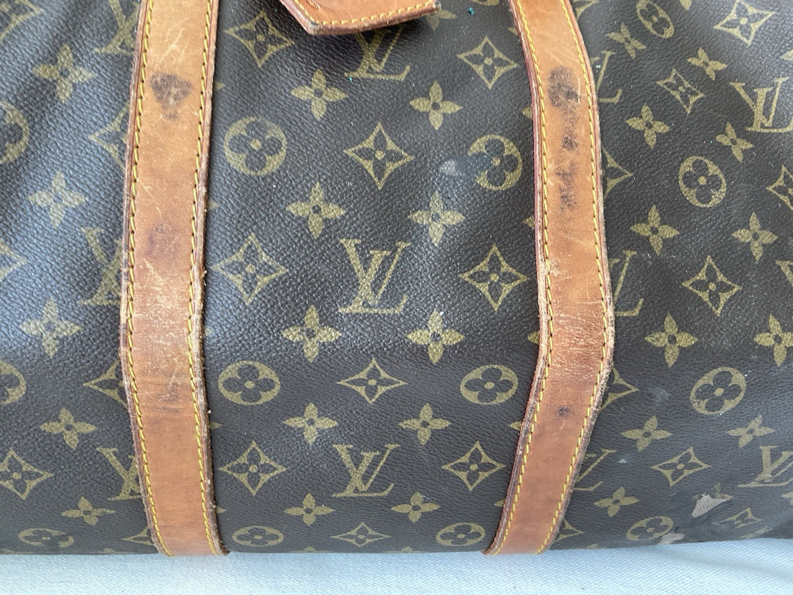Louis Vuitton Keepall 55 Monogram Canvas Travel Bag Authentic Vintage thumbnail 17
