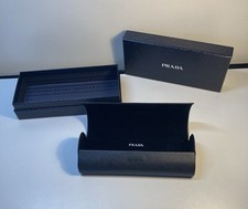 PRADA AUTHENTIC EYEGLASSES SUNGLASSES OPTICAL BLACK MAGNETIC CASE and BOX