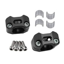 Black Motorcycle Handlebar Clamps Riser Fat Bar Mount 22mm 28mm 7/8" 1 Black