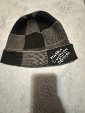 Black & Gray Check Pattern Beanie Hat One Siz...