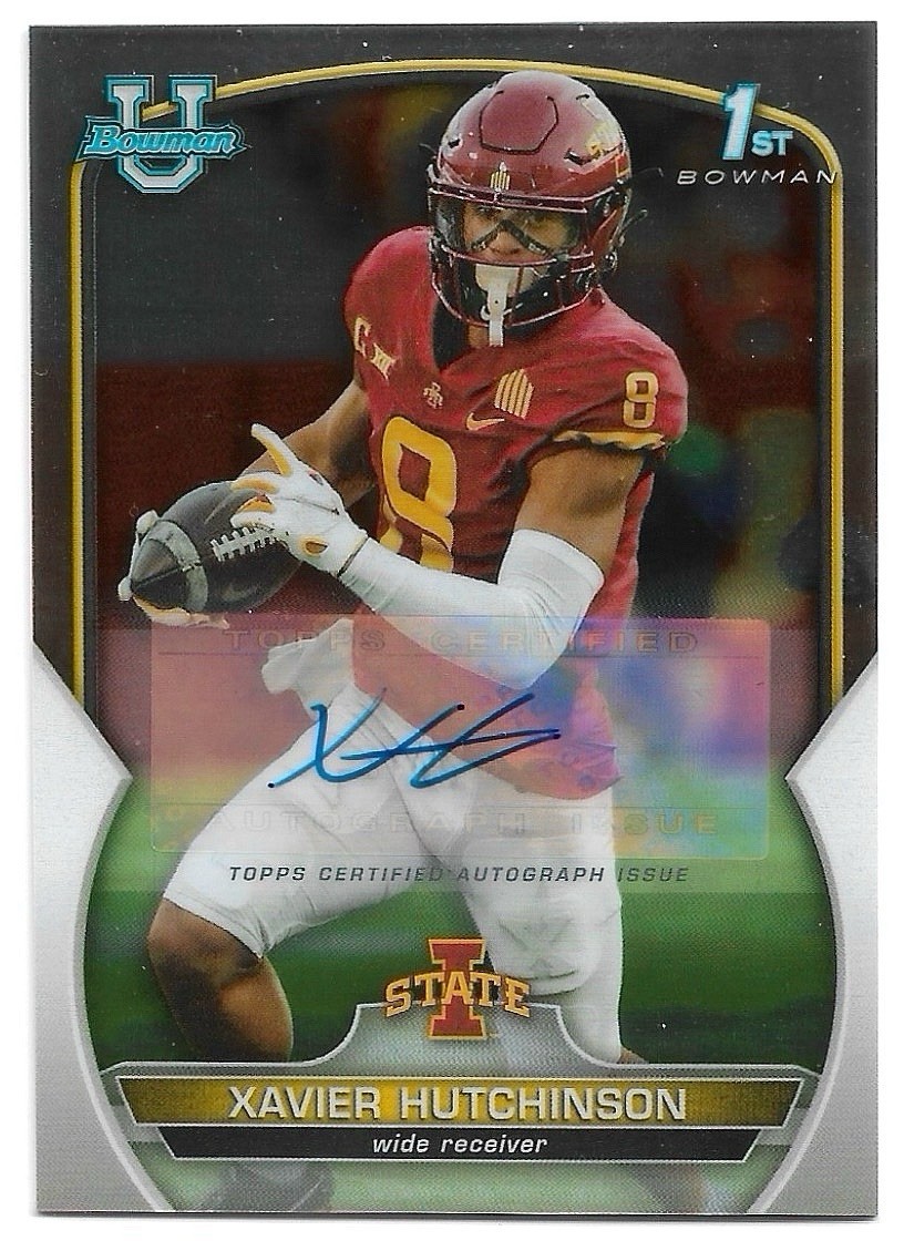 Xavier Hutchinson 2022 Bowman Chrome University 1st Auto #32 Autograph