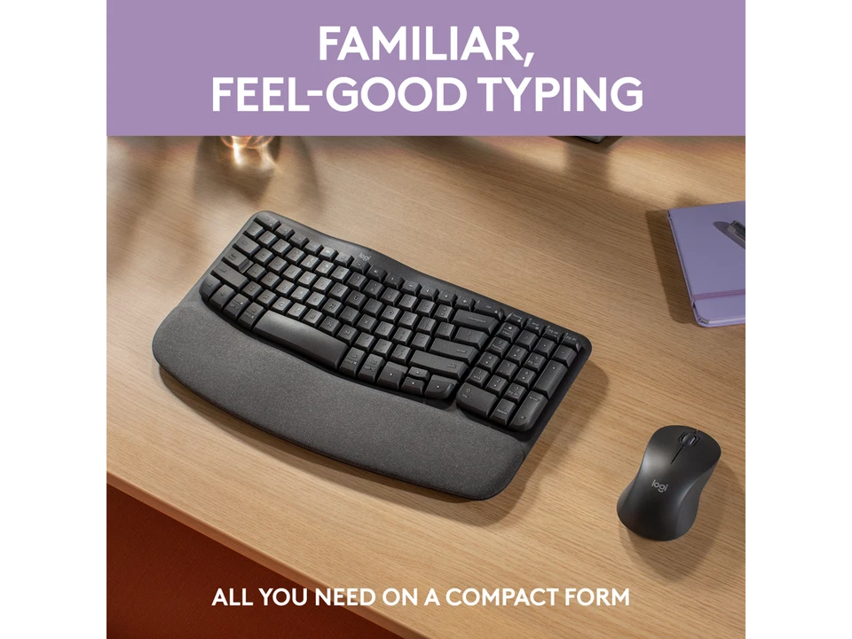 Logitech Wave Keys MK670 Combo, Wireless Ergonomic Keyboard with Signature M550 - Image 3 of 4