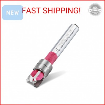 NIBBLAX Double Top Bearing Flush Trim Bit - 3-Flute Router Cutter 1/4 Inch Shank