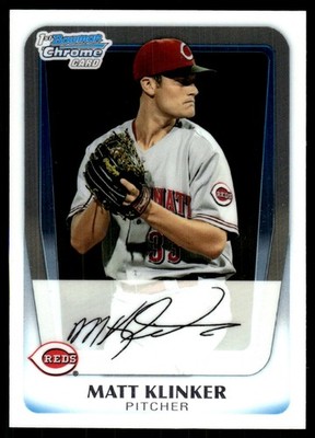 Matt Klinker 2011 Bowman #BP77 Reds MLB READ FREE SHIPPING AutographDen