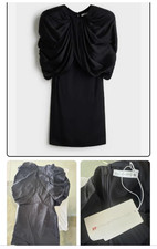 Stella McCartney x H&M UK4 US0 EU32 Black Draped Satin Mini Dress Designer BNWT