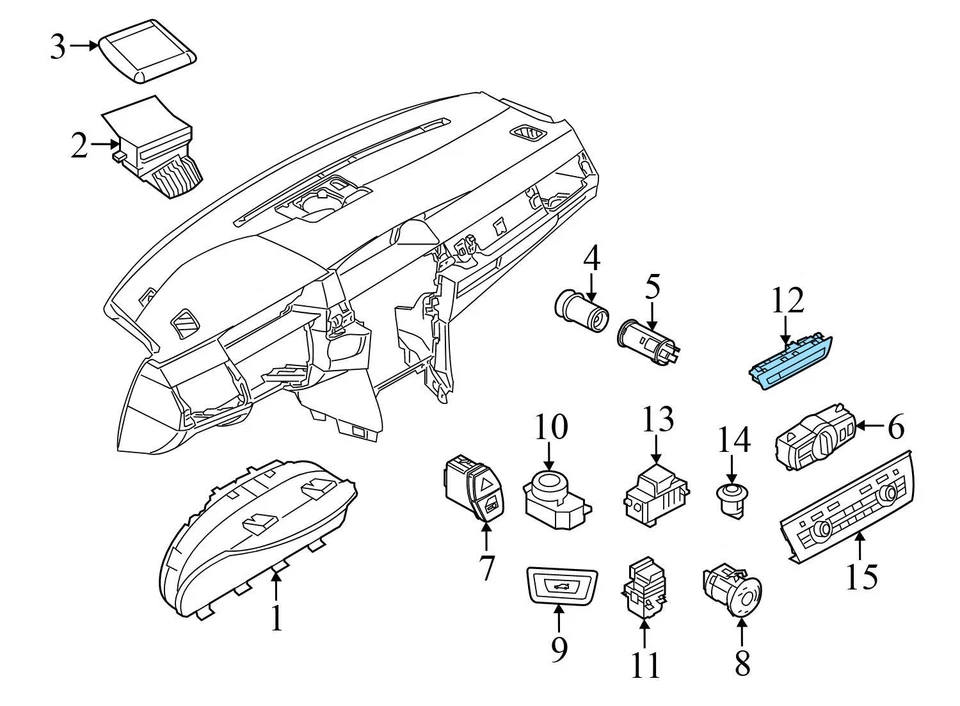 BMW 550I GT 2010-2015 - Interruptor múltiple tablero 9279306 Foto 3 de 4
