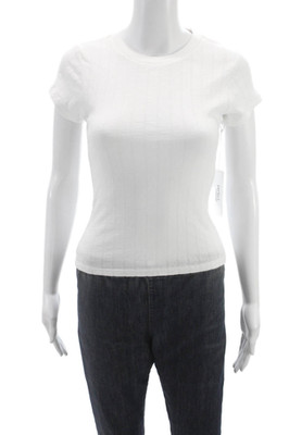 Perfect White Tee Womens Basic Cotton T-Shirt White Size XS