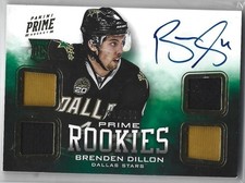 2013 Panini Prime Hockey Brenden Dillion Prime Rookies Qaud Patch Auto /249