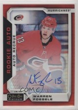 2018-19 O-Pee-Chee Platinum Rookie Autos Red Prism 17/50 Warren Foegele Auto a2v