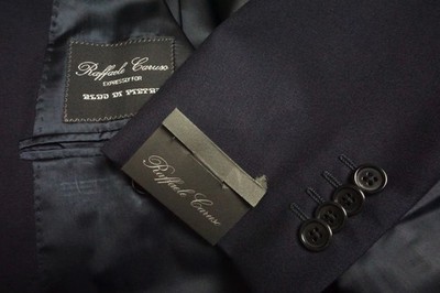 Raffaele Caruso Navy Blue Woven Wool 2 Pc Suit Jacket Pants 44R