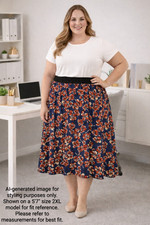 LuLaRoe Jill Accordion Pleated Floral Skirt 2XL NWT