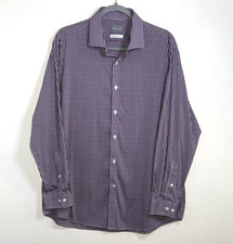 Michael Kors Slim Fit Travel Stretch Dress Shirt Cotton-Nylon Wine Blue Size XL