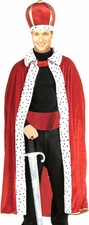 Adults Royal King Red Robe Crown Set