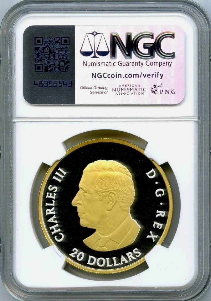 2025 Canada $20 ALLEGORIES OF JUSTICE & TRUTH Gilt  NGC PF70 FR - BOX/COA 🇨🇦 - Image 2 of 4