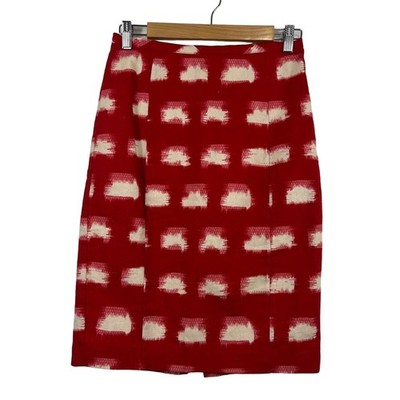 Linen Blend Anthropologie Corey Lynn Calter Size 2 Printed Pencil Skirt Preppy