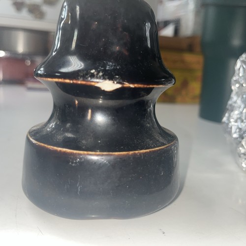Vintage Dark Brown Porcelain Insulator Rare - Picture 2 of 2