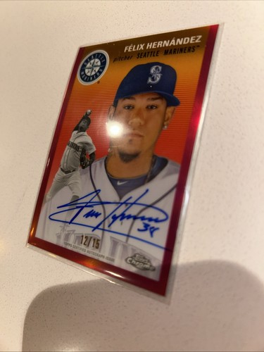 2023 Topps Chrome Platinum Anniversary Pink Autograph CPA-FH 12/15 Fresh Pull - Picture 4 of 11