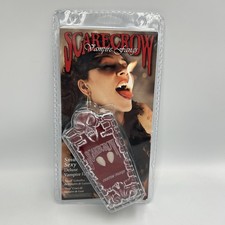 Vampire Deluxe Fangs in Plastic Casket Case halloween tooth caps horror dracula