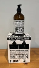 4PK  Newport + Home Hand-soap Wild Lavender & Rosemary Mint - Glass Bottles,16oz