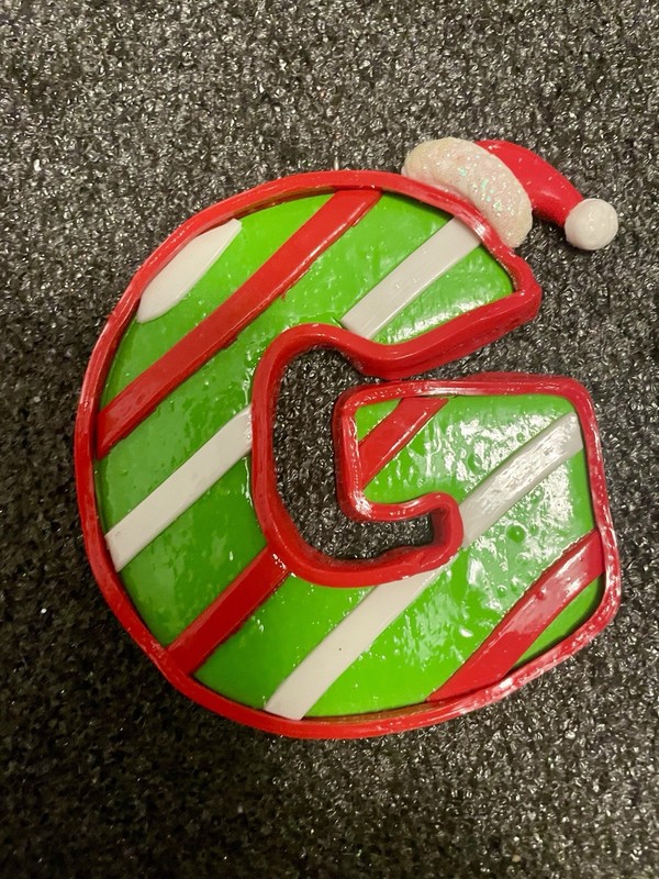 Initial Christmas Ornaments “G”