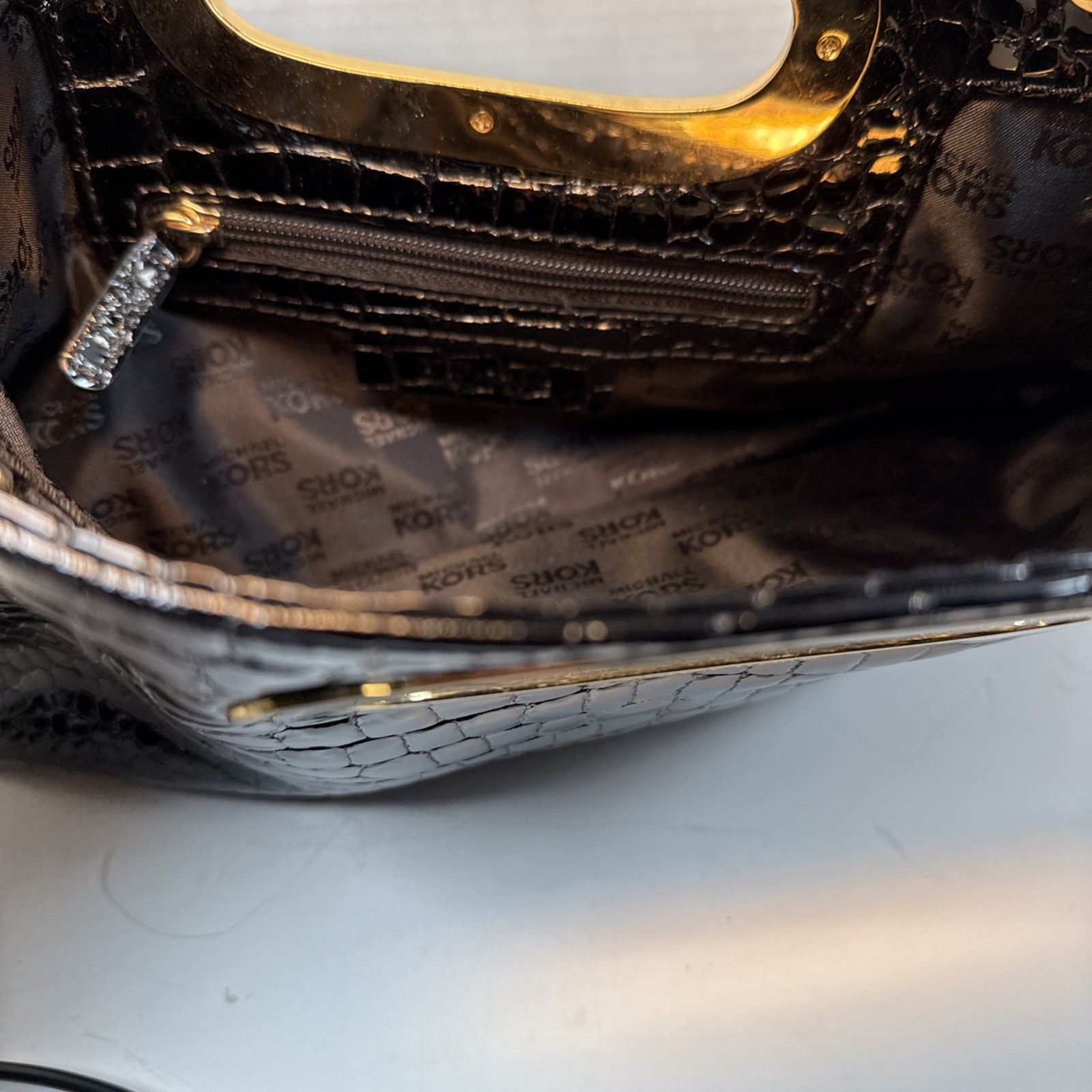 Michael Kors Berkley Black Python-embossed Faux l… - image 3