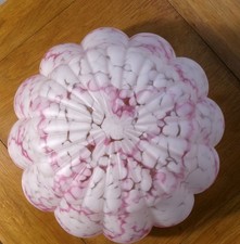 1930's GLASS FLYCATCHER SHADE PENDANT PINK MARBLE EFFECT