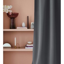 Eyelet Curtain Laurel 140 x 250cm Width x Height Blackout Opaque Sc...