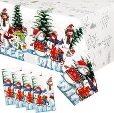 BBTO 4 Pcs Rectangle Christmas Tablecloth 108 x 54 Inch, As the Picture Shown 