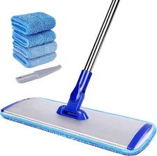 18" Professional Microfiber Mop Floor Cleaning mop, Flat Mop with Stainless Stee