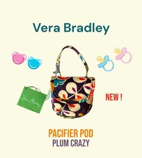Vera Bradley Plum Crazy Pacifier Pod Case - New 