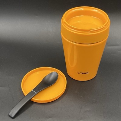 TIGER Vacuum INSULATED SOUP JAR 0.38L MCC-B038-YS Thermos Lunch Cup ORANGE.