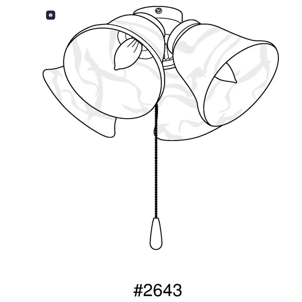 Progress Lighting P2643-20WB Fan Light Kit, Antique Bronze - Image 3 of 3