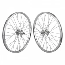 SE Bikes J24SG 24in Clincher Wheelset with Sealed Bearings & Silver Alloy Rims
