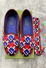 Authentic Gucci Geometry Satin Mens Slipper/Loafer US7.5 EU41 GUCCI/UK7