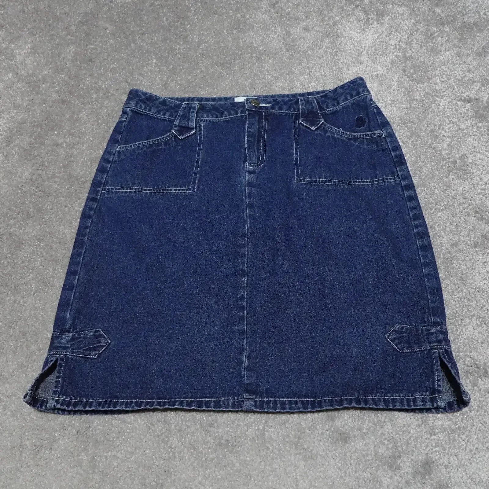 Angel Ranch Denim Skirt Women's Medium Blue Denim Knee Length Casual