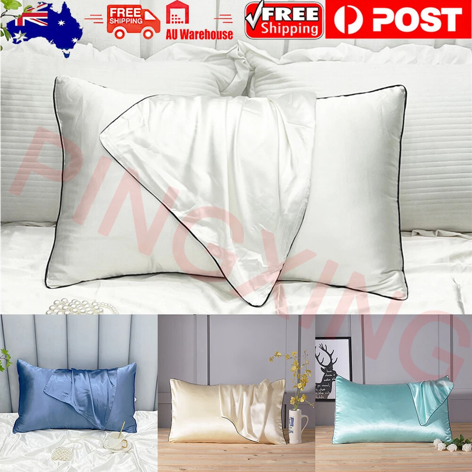 2Pcs Mulberry Silk Both Side Pillowcase Anti-wrinkle Bedding Soft Pillow Covers
